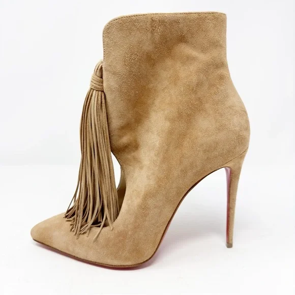Christian Louboutin Tan Suede Ankle Boots - Picture 9 of 10